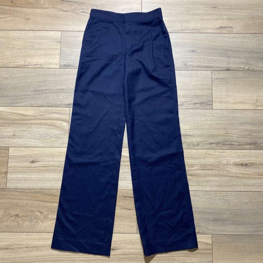 Club Monaco Women's Wide Leg Tailored Pants Size 00 Navy Blue‎